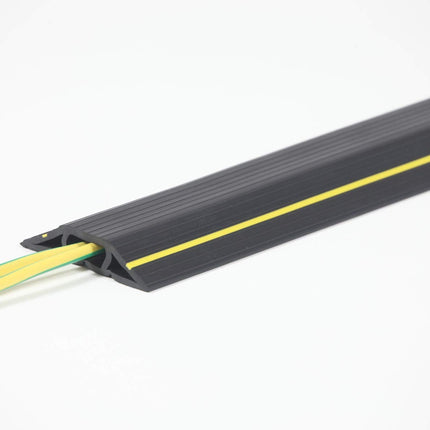 The Ramp People 1-Channel Flexible Cable Duct Black for the Floor 1m - 9m (9m long, main channel 20mm x 10mm) Cable Protector, Cable Duct