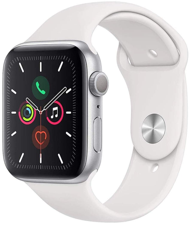Apple Watch Series 5 44mm (GPS) - Silver Aluminum Case with White Sport Band (Refurbished)