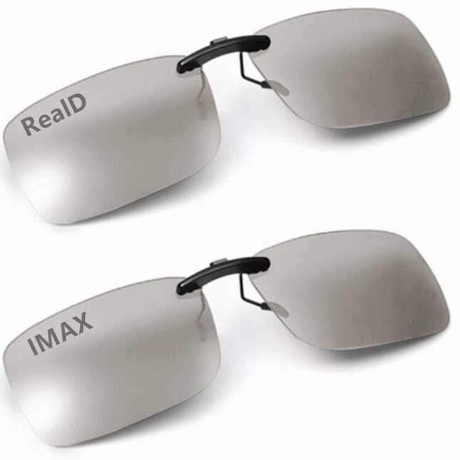 AoHeng Cinema 3D Glasses Clip for RealD IMAX Movies for Glasses Wearers, Lighter, Clearer, Brighter (2 Pieces)