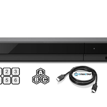 Regioonikoodivaba 4K UHD Blu-Ray mängija, mis ühildub Sony UBP-X700M-iga, pakub UHD 4K taasesitust, 3D WiFi-d ja mitme regiooni koodivaba salvestust | Blu-Ray piirkonnad A, B, C | DVD piirkonnad 0-8 koos Dynastar 6FT HDMI komplektiga