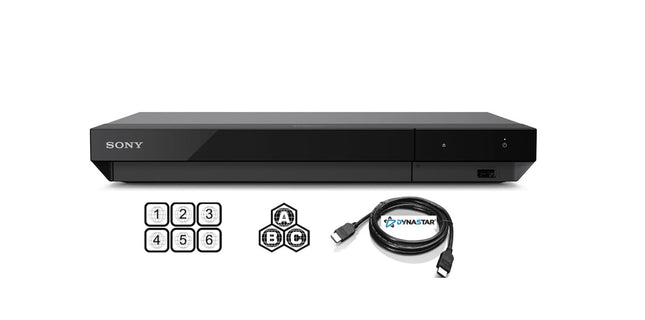 Regioonikoodivaba 4K UHD Blu-Ray mängija, mis ühildub Sony UBP-X700M-iga, pakub UHD 4K taasesitust, 3D WiFi-d ja mitme regiooni koodivaba salvestust | Blu-Ray piirkonnad A, B, C | DVD piirkonnad 0-8 koos Dynastar 6FT HDMI komplektiga