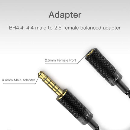 HIDIZS Symmetrical Adapter, 4.4 mm Male to 2.5 mm Female, Headphone Extension Cable for Cell Phones, Headphones, Speakers, Tablets, PCs, MP3 Players