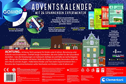 Galileo Labi advendikalender 2023 - jõulukalender 24 kingituse ja katsega - katsekomplekt alates 8. eluaastast, tootja Clementoni 59293