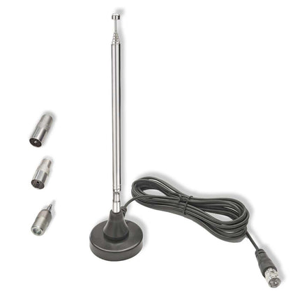 Maswell DAB DAB+ Antenna FM Radio Antenna Digital Telescopic Antenna for Indoor Use with Magnetic Base Extension Cable for 75 Ohm FM Radio Tuner Stereo AV HiFi Receiver
