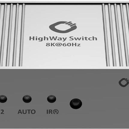 OEHLBACH Highway Switch 8K - HDMI 2.1 lüliti - 2 sisendit ja 1 väljundit HDMI-adapter puldiga (4K 120Hz, 8K 60Hz, 48Gbit, VRR, Dolby Vision, Atmos, HDR10, HDCP 2.3) - matt hõbedane