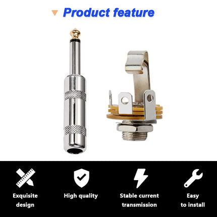 Xiatiaosann 6.35 mm Microphone TS Jack, Panel Mount Jacks with 6.35 mm High Performance TS Mono Solder Jack Connection (20 Pack)