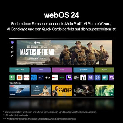 LG 55QNED86T6A televiisor 55" (139 cm) QNED-teler (α8 4K tehisintellektiga protsessor, webOS 24, HDR10, kuni 120 Hz) [Mudeliaasta 2024]