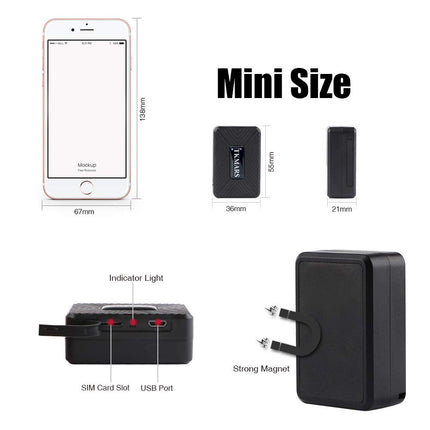TKMARS Small GPS Tracker, Real-time Tracking Mini GPS Locator, Magnetic Tracking Device GPS Transmitter for Car, Kids, Case with 1500mAh Battery, Waterproof, Free APP/Web Platform