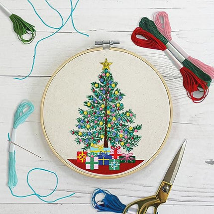 Sew &amp; So On Embroidery Sewing Craft Kit - Christmas Tree, contains all the necessary craft supplies, ideal craft kit for adults and older children, a great craft art gift, use for