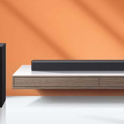 Samsung HW-C440G 2.1-Channel C-Soundbar with Subwoofer, 3 Integrated Speakers, Night Mode (SSE), Game Mode, 300 W, DTS Virtual:X, Includes One Remote Control [2023]