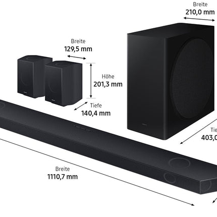 Samsung HW-Q935GD 9.1.4-kanaliga Q-Soundbar teleritele, 2.0.2-kanaliga tagumised kõlarid, Bluetooth-kõlar juhtmevaba Dolby Atmose / DTS:X-iga, Q-Symphony [2024]