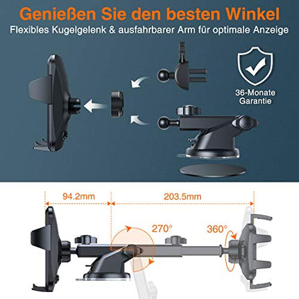 VANMASS autotelefoni hoidik 2025 uusima versiooniga autotelefoni hoidik 4-ühes ventilatsiooniga ja iminapaga telefonihoidik 100% kriimustuskindel nutitelefoni hoidik iPhone 16, Samsung S24, Huawei, Xiaomi, LG jne jaoks.