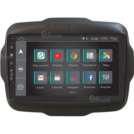 Isikupärastatud autoraadio Jeep Renegade'ile Android GPS Bluetooth WiFi USB DAB+ Puuteekraan 9" 4-tuumaline Carplay AndroidAuto
