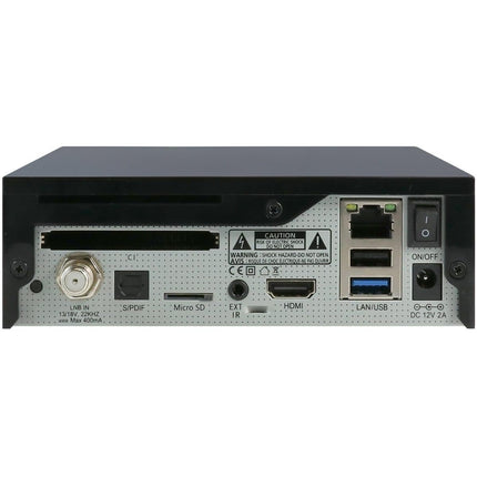 AB PULSe 4K Mini SE UHD satelliitvastuvõtja HDMI-kaabliga, mitmikkäivituse funktsioon E2 Linux OS-iga, DVB-S2X satelliittuuner, Ultra HD 4K eraldusvõime HDR10 toega, CI, CA, MicroSD pesa, LAN