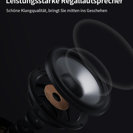 Angels Horn Vintage plaadimängija, Bluetooth HiFi plaadimängija väliste riiulikõlaritega, integreeritud fono-eelvõimendi 33/45 p/min ja AT-3600L helipead, kahekiiruseline rihmülekanne