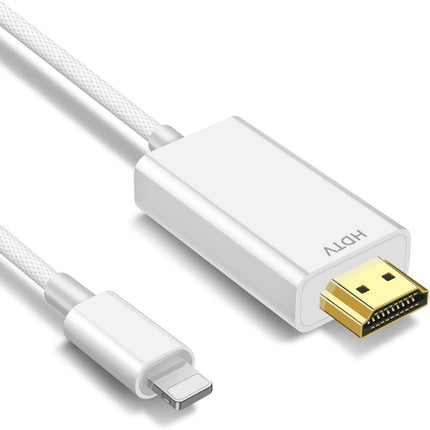 Lightning-HDMI kaabliadapter iPhone'ile, 1080P digitaalse AV-adapteri ekraani sünkroonimispistik, mis ühildub telefonidega 14 12 11 XS XR X, teleri projektori monitoriga, 1M (mitte iPhone 15/16 ega Netflixiga)