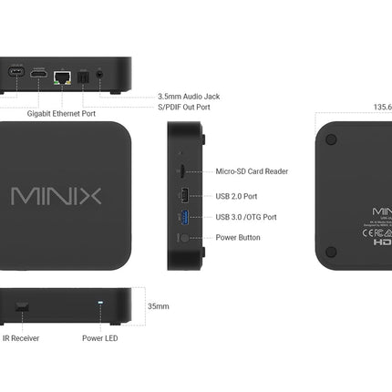 MINIX U8K-Ultra 8K Androidi meediapleier tehisintellektiga pildikvaliteedi täiustaja ja tehisintellektiga eraldusvõime suurendajaga, 8 GB RAM, 128 GB eMMC, AOSP 11 toega, mitte-Android TV süsteem, Dolby Vision ja Dolby Atmos sertifitseeritud