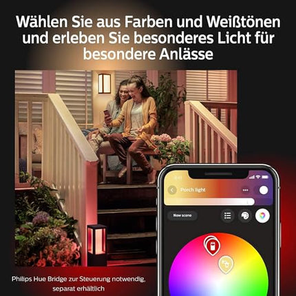 Philips Hue White and Color Ambiance LED-seinavalgusti Impress (õhuke), õues kasutamiseks, hämardatav, kuni 16 miljonit värvi, juhitav rakenduse kaudu