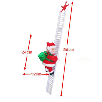 SHJOEE Electric Santa Claus on Ladder Climbing Santa Claus Perfect Santa Claus Climbing Decoration Christmas for Walls, Windows, Garden, Christmas Tree Indoor Outdoor