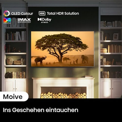 Hisense 55A85N 139 cm (55-tolline) televiisor, 4K UHD OLED nutiteler, 120 Hz, HDMI 2.1, mängurežiim Pro, AMD FreeSync Premium, Dolby Vision IQ ja Atmos, Bluetooth, sisseehitatud Alexa, must, [2024]