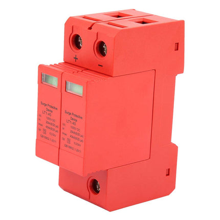 Oumefar DC 1000V 20 40KA 2 Pole Surge Protector Din Rail Low Voltage Protective Device Flame Retardant Protective Device for Lightning Protection