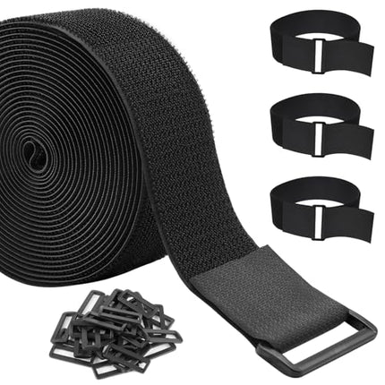 ZSURLUX Takjapaelaga kaablisidemed, korduvkasutatavad 3,8 cm * 10 m, kaablisidemed, takjapaelaga kaablite haldamiseks, takjapaelaga kinnituslint, eriti tugev korraldamiseks ja hoiustamiseks, must