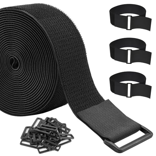 ZSURLUX Takjapaelaga kaablisidemed, korduvkasutatavad 3,8 cm * 10 m, kaablisidemed, takjapaelaga kaablite haldamiseks, takjapaelaga kinnituslint, eriti tugev korraldamiseks ja hoiustamiseks, must
