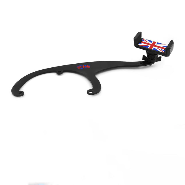 Heinmo auto 360 kraadi mobiiltelefonihoidja topsihoidja satelliidialusele Cooper Clubman Countryman R55 R56 R57 R58 R59 2006-2015 rool vasakul