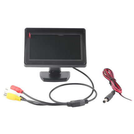 4.3-inch TFT Display Car Monitor with Sun Visor, Rear View Monitor, Color LCD Display, Backup Camera, Waterproof Car Monitor for Car, SUV, Van, Truck, Black