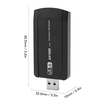 USB-võrgukaart, USB3.0 2,4 GHz kuni 5,0 GHz WiFi 6 adapter, kiire 1800 Mbps kahesageduslik ühendus, tugi AX1800 Mbps MU MIMO WiFi adapter arvutile, lauaarvutile ja sülearvutile