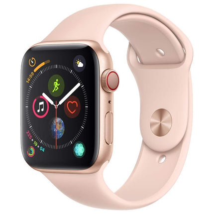 Apple Watch Series 4 44mm (GPS + Cellular) - Aluminum Case Gold Sand Pink Sports Strap (Refurbished)