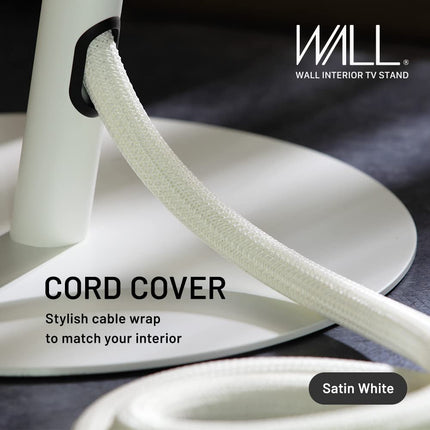 WALL Cord Cover, 19mm - 2m self-closing cable sleeve, braided cable sleeve for TV, computer, home theater, USB, audio-video cables at home and in the office - White