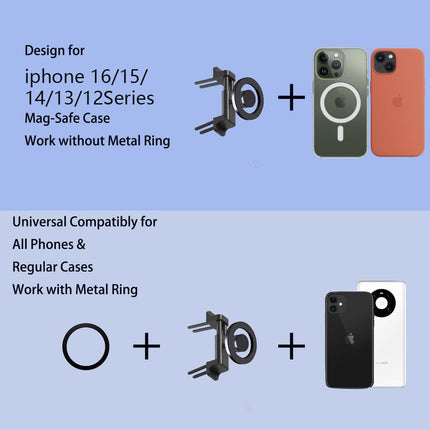 ICAILIN autotelefonihoidik MagSafe autokinnitusele, ümmargune ventilatsiooniga magnetiga autotelefonihoidik Mercedes Benz W205/W206/A/B/C/E/S-klassi/Sprinteri/Mini Cooperi SMART 451 lisatarvikutele iPhone'ile Samsungile