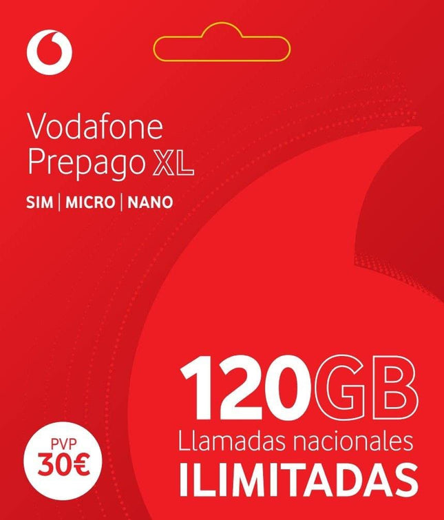 Vodafone Prepago XL 35 GB + unlimited calls