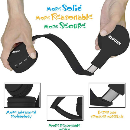 MIDOLA Soskakiist Volume Limited 85dB laste kõrvaklapid, Bluetooth juhtmevabad kokkupandavad stereo mürasummutavad kõrvaklapid AUX 3.5mm pistikuga poistele, tüdrukutele, lastele, iPadidele, tahvelarvutitele, teleritele (mustad)