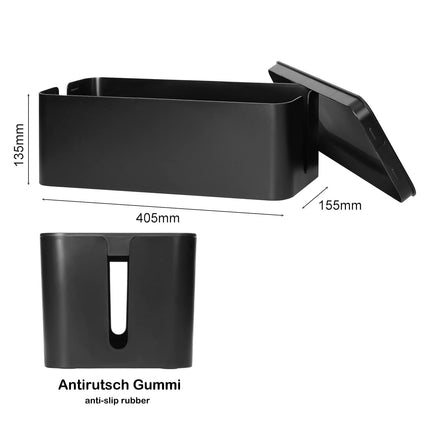 Cable box XXL, 405mm, anti-slip rubber feet