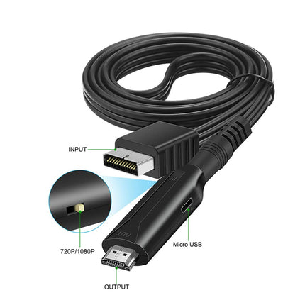 Jerilla PS2-HDMI muundur, PS1/PS2-HDMI kaabel, video- ja heliadapter, HD-ühendus 720P/1080P PS1/PS2 konsoolile, telerile, monitorile, projektorile
