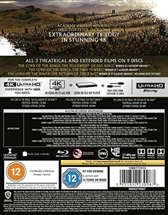 Sõrmuste Isanda triloogia: [Kino- ja laiendatud väljaanne] [4K Ultra-HD] [2001] [Blu-ray] [Regioonivaba]