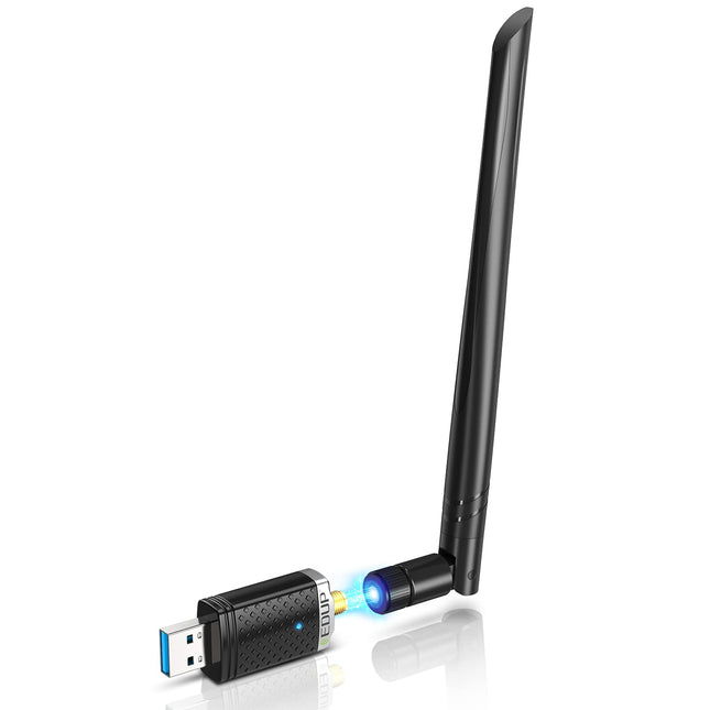 EDUP AC1300M WLAN-pulk USB 3.0 WLAN-adapter 6dBi eemaldatava antenniga 802.11 AC kahesageduslik (5 GHz 867 Mbit/s + 2,4 GHz 400 Mbit/s) võrguadapter, mis toetab WiFi leviala lauaarvutitele, sülearvutitele, Windowsile ja Mac OS-ile