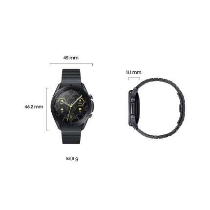 Samsung Galaxy Watch3, ümmargune Bluetooth nutikell Androidile, pöörlev raam, 4G, fitnesskell, aktiivsusmonitor, suur ekraan, 45 mm, titaanium, 36-kuulise tootjagarantiiga [välja arvatud Amazonis]