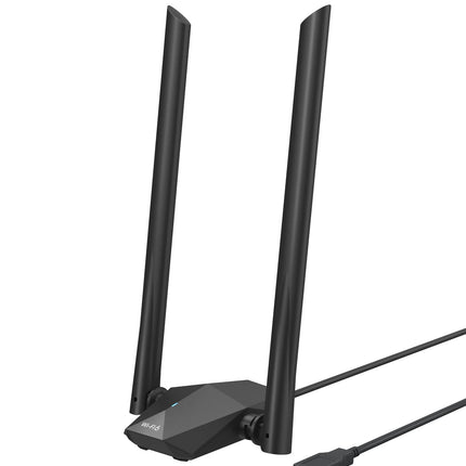 BrosTrend AX1800 suure võimendusega WiFi-pulk arvutile, WiFi 6-pulgaline pika levialaga, kahe sagedusalaga 1201Mbps 5GHz + 574Mbps 2.4GHz, USB WiFi-adapter pika levialaga kahe 5dBi antenniga, AINULT Windows 10/11 jaoks