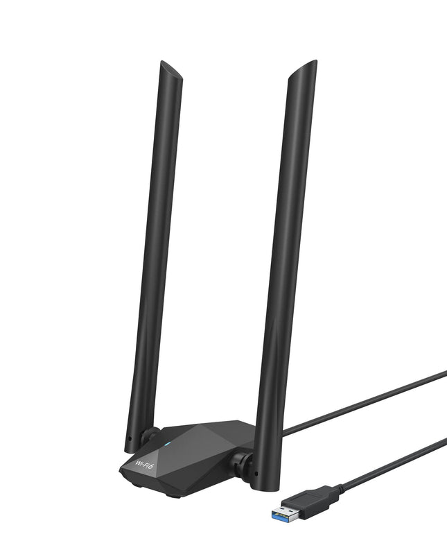 BrosTrend AX1800 High Gain WiFi Stick for PC, WiFi 6 Stick Long Range, Dual Band 1201Mbps 5GHz + 574Mbps 2.4GHz, USB WiFi Adapter Long Range with Two 5dBi Antennas, ONLY for Windows 10/11