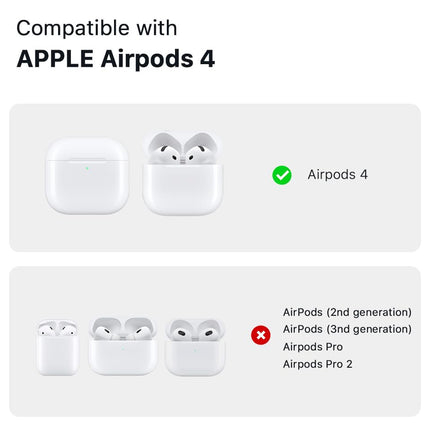 CONTACT'S perekonna nahkümbris AirPods 4 jaoks, Airpods 4 ümbris, Airpods 4 nahkümbris, AirPods 4 põlvkonnaga ühilduv nahkümbris (must)