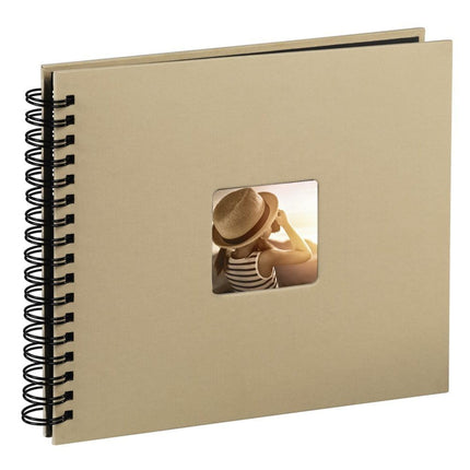 Hama fotoalbum Jumbo 36x32 cm (spiraalalbum 50 musta leheküljega, fotoalbum pärgamendist vaheseintega, album liimimiseks ja ise kujundamiseks) beež