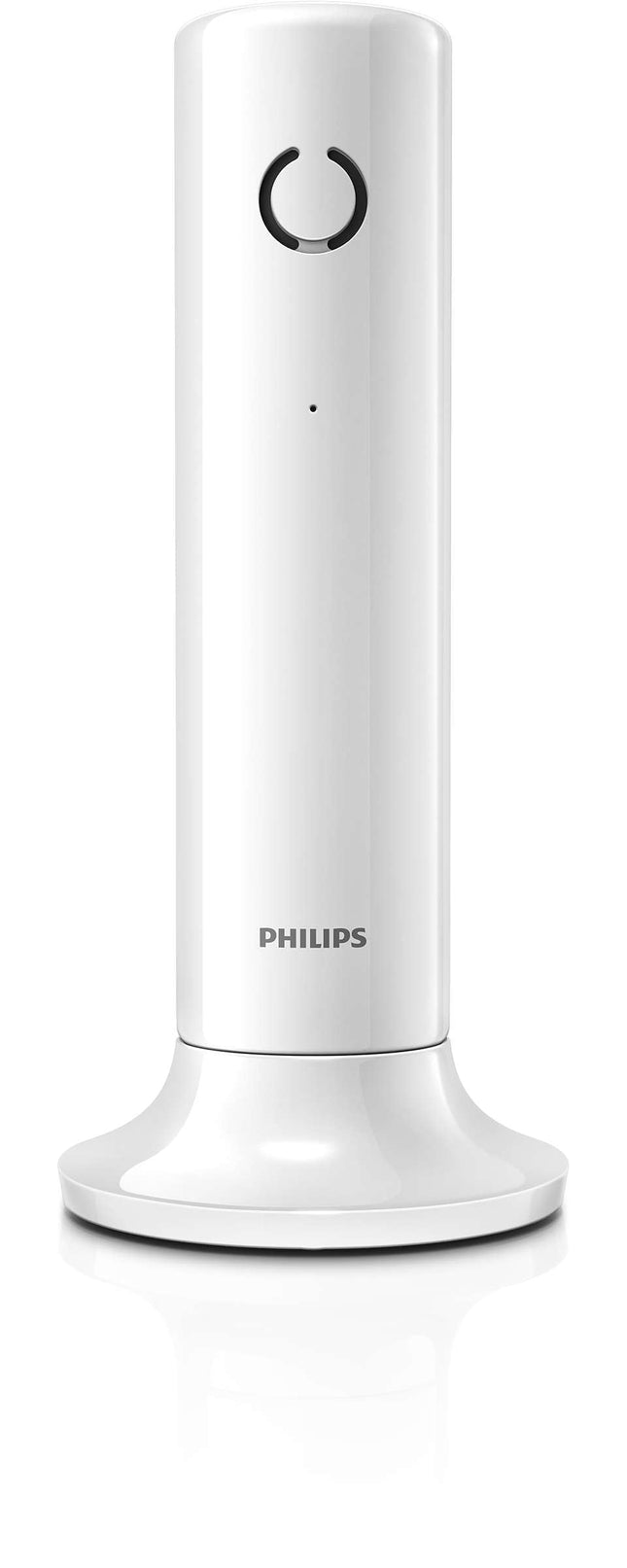 Philipsi lauatelefon M4501W/01 - kompaktne disain - kvaliteetne heli ja vabakäeseade - telefoniraamat kuni 50 nimega - ökorežiim - 16 tundi kõneaega - valge