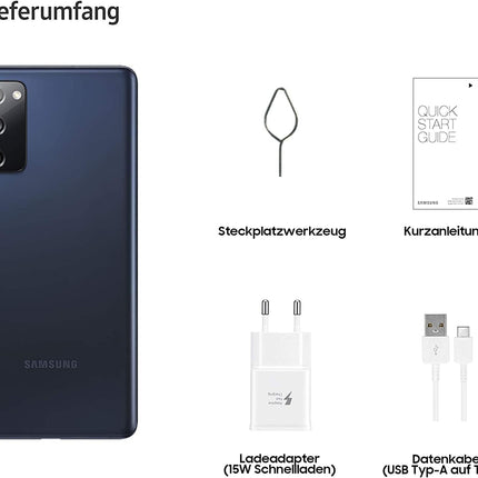 Samsung Galaxy S20 FE 5G Smartphone, 6.5-inch Super AMOLED Display, 4,500 mAh Battery, 32MP Selfie Camera, Fan Edition - German Version (128GB with 5G, Cloud Navy), SM-G78
