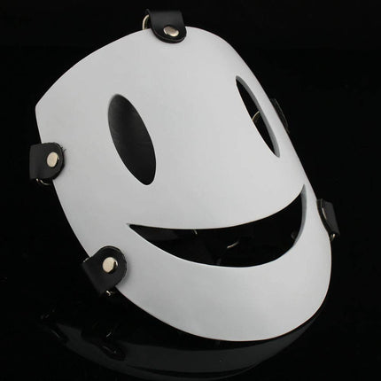 Oikawa High-Rise Invasion Cosplay Mask, Sniper Mask, Tenkuu Shinpan Mask, White Smiling Resin Mask for Halloween Cosplay Props