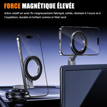 KEVANLY Upgraded THREE-Axis Vacuum Magnetic Car Phone Holder for Magsafe Car Mount, 360° Rotation Electric Suction Cup Car Phone Holder for Vehicles and Other Occasions