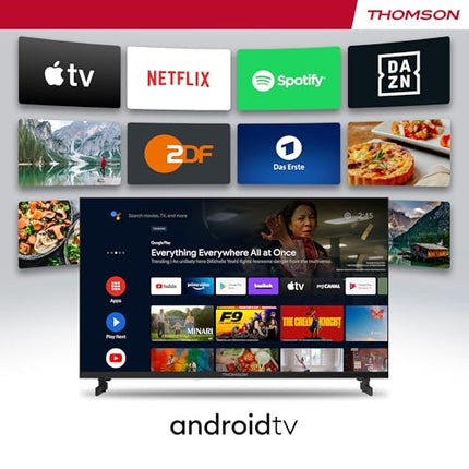 Thomson 40-tolline (101 cm) LED Full HD nutikas Android-teler, Google Assistant, WiFi, Dolby Digital, Bluetooth, kolmekordne tuuner (kaabel/satelliit/antenn), HDMI, CI+, A+ paneel - 40FA2S13