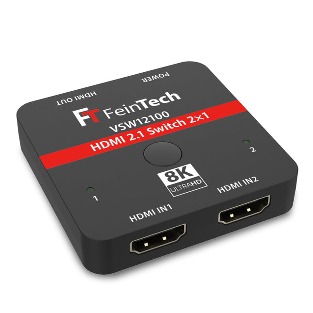 FeinTech VSW12100 HDMI 2.1 lüliti 2 sisendit 1 väljund 4K 120Hz 8K 60Hz 48Gbps Xbox PS5 jaoks